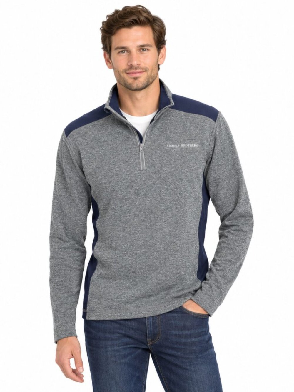 Brooks Brothers Stretch Performance Series Quarter Zip Pullover Mens Small